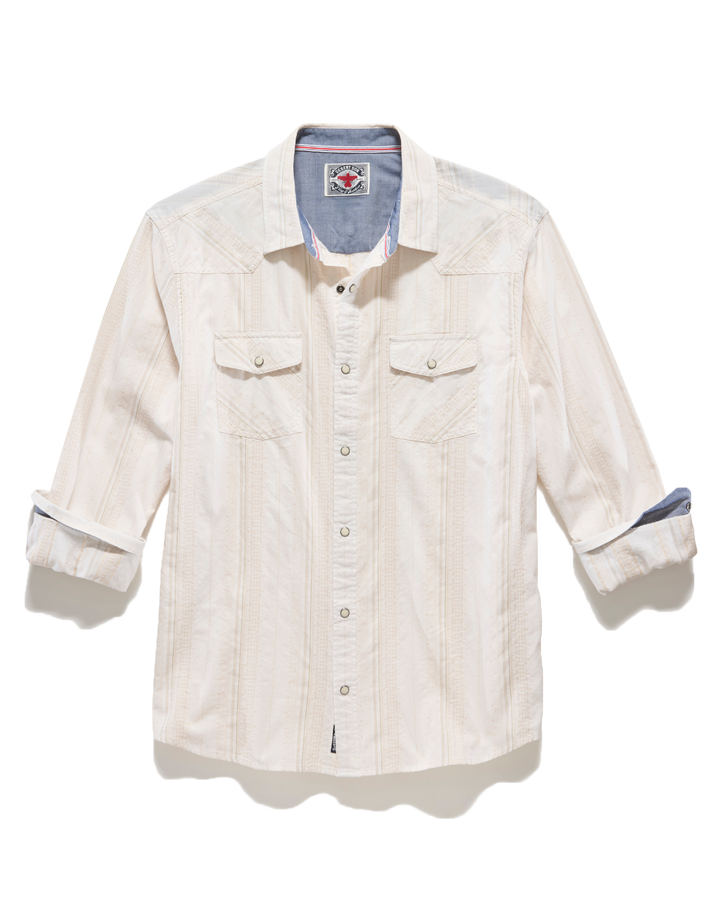 DESERT SON HUEYTOWN TEXTURED STRIPE WESTERN SHIRT