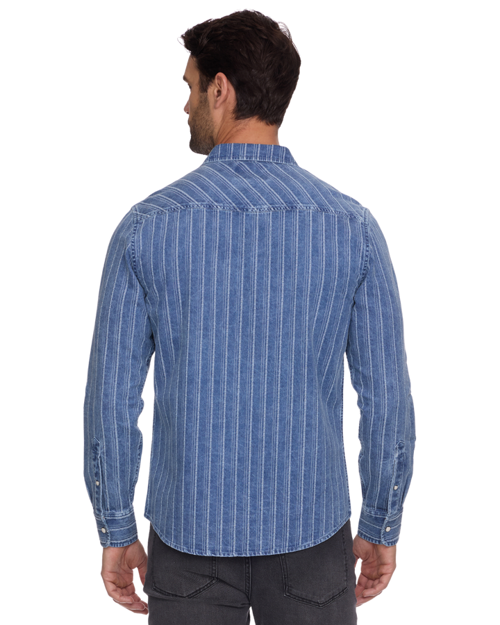 DESERT SON LINEVILLE TEXTURED STRIPE WESTERN SHIRT