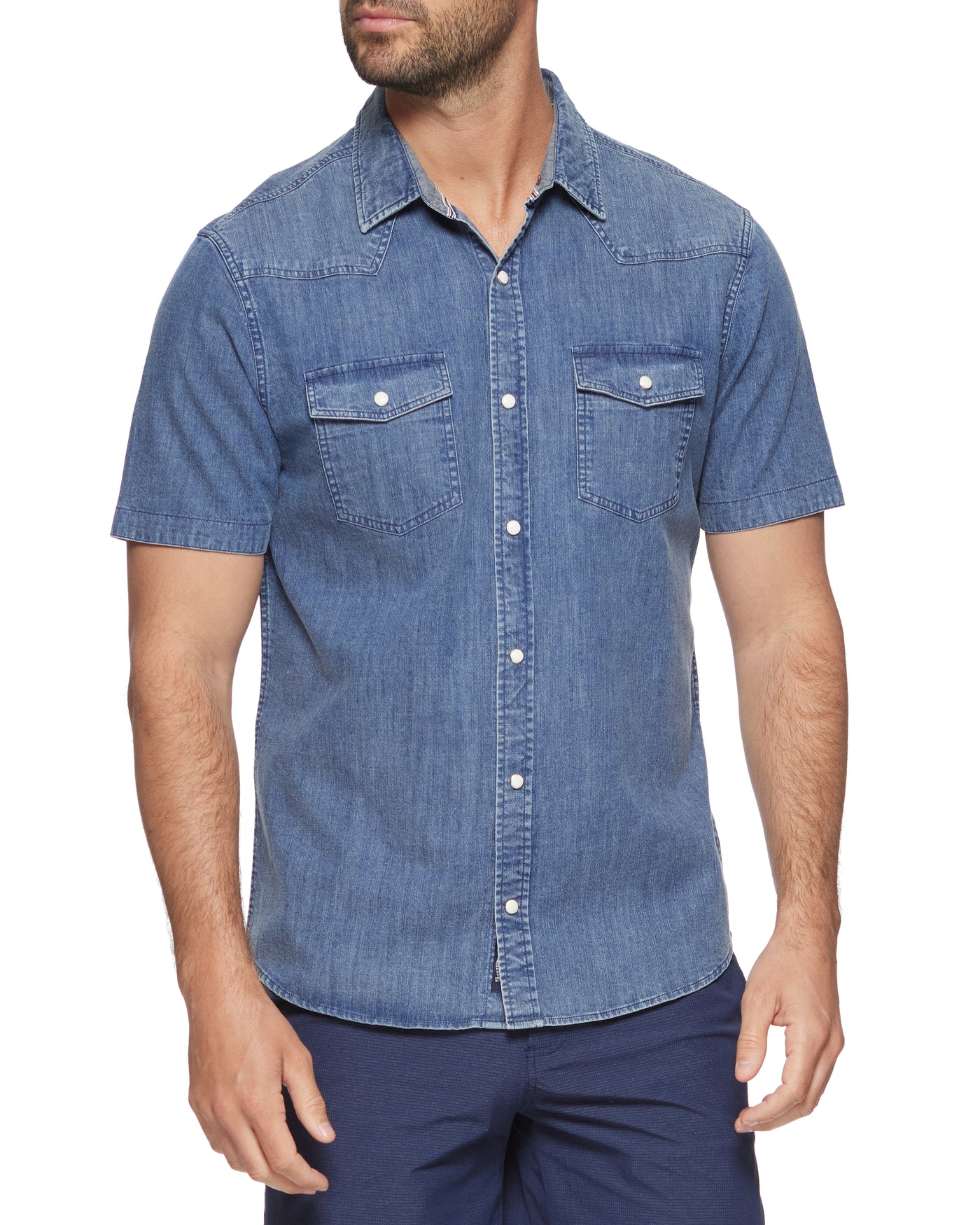 CROSSVILLE CHAMBRAY STRETCH WESTERN SHIRT