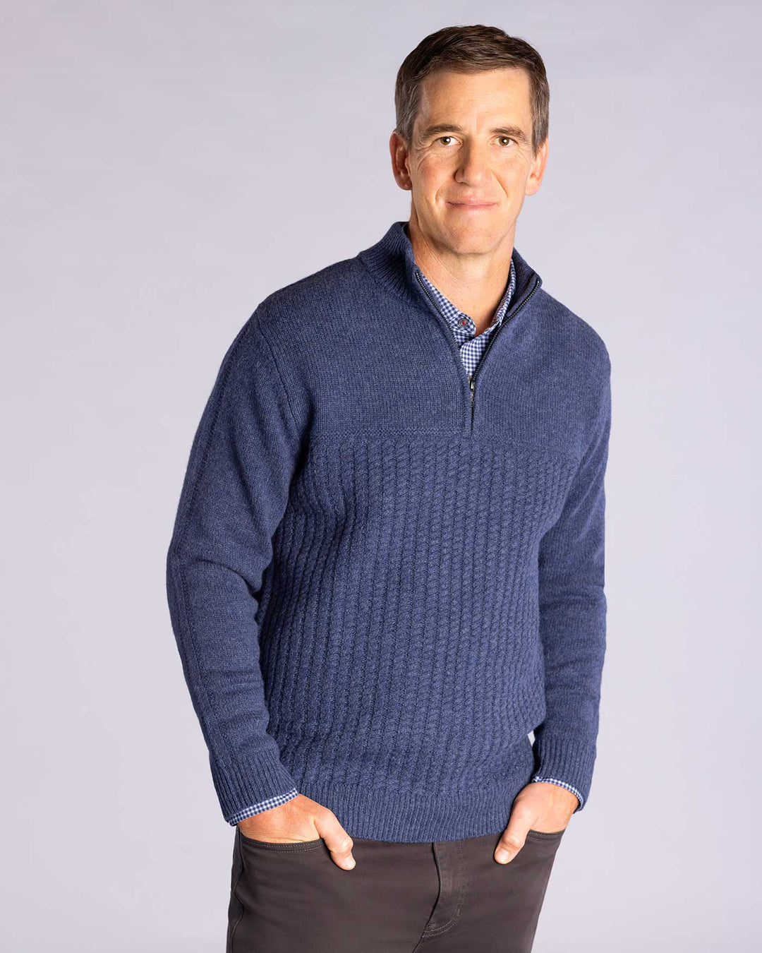 WOODLAND MERINO WOOL 1/4-ZIP SWEATER