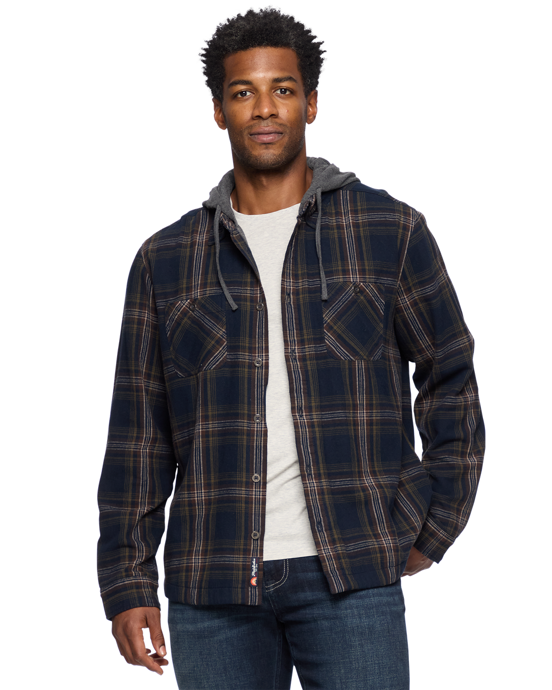Hooded flannel shirt jacket discount