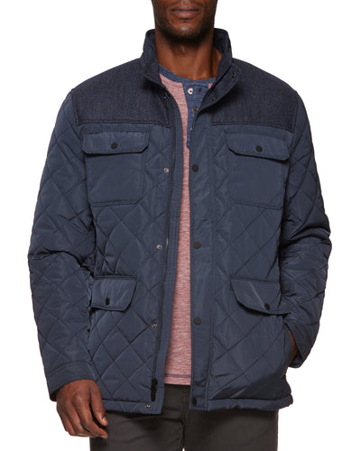 COLBY MIXED MEDIA QUILTED JACKET