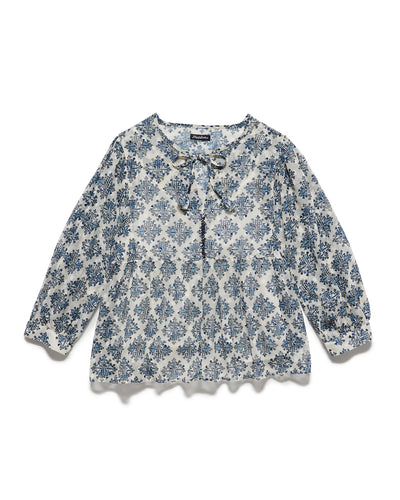 JODIE WOODBLOCK PEEKABOO PEASANT TOP