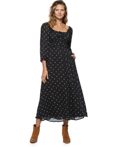 CANBY GEO PRINT BUTTON-FRONT MIDI DRESS