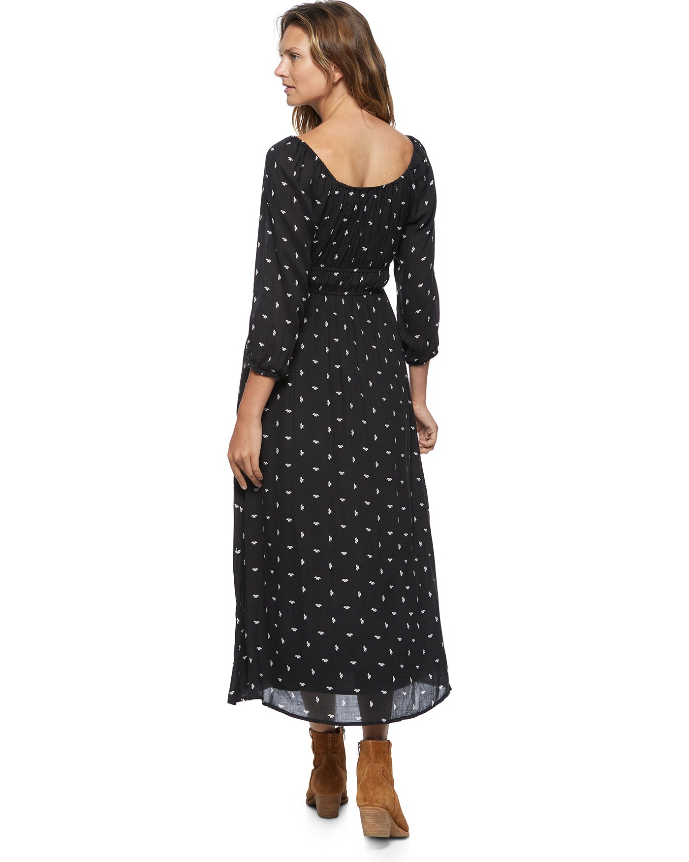 CANBY GEO PRINT BUTTON-FRONT MIDI DRESS