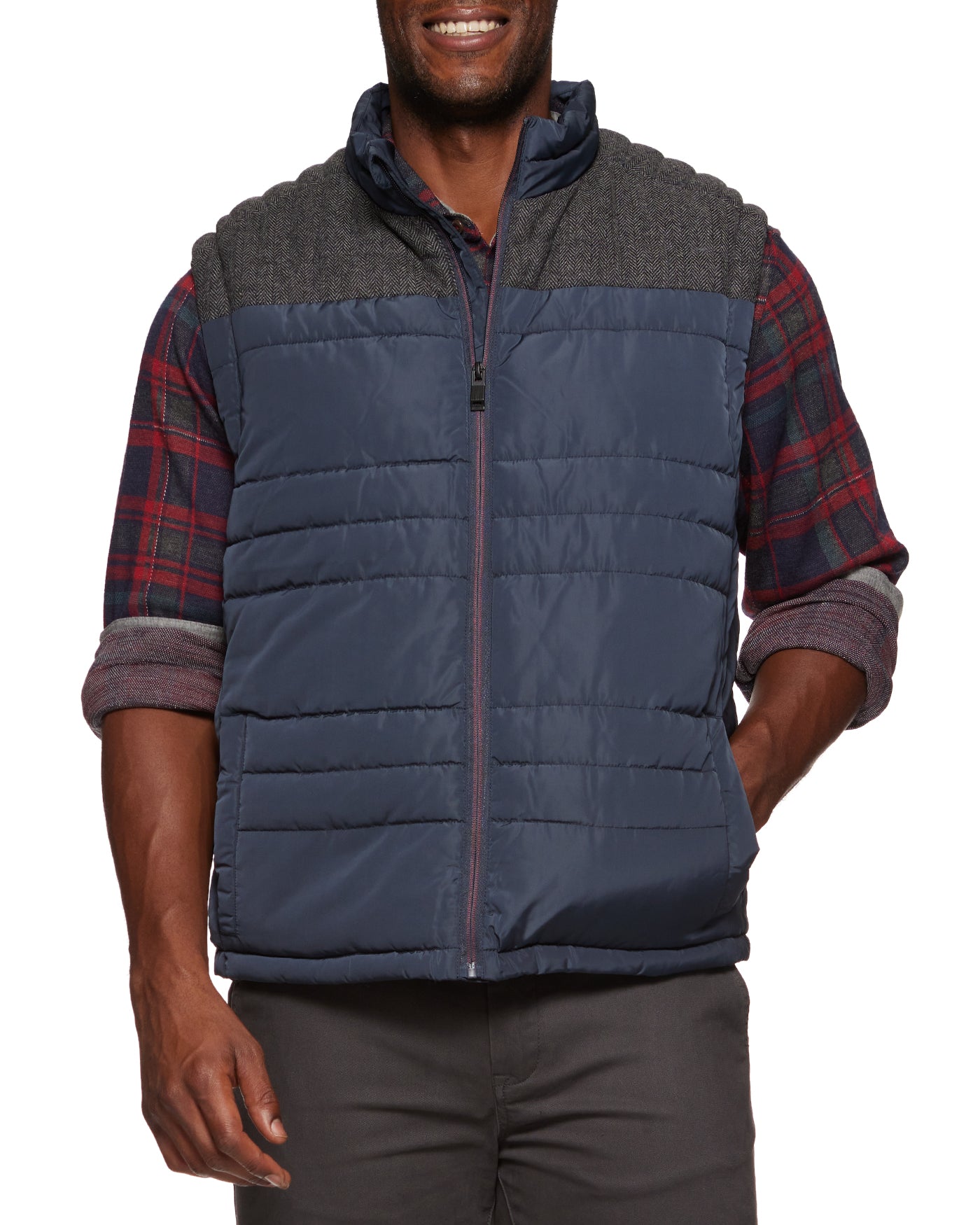 DORMONT MIXED MEDIA SHERPA-LINED PUFFER VEST