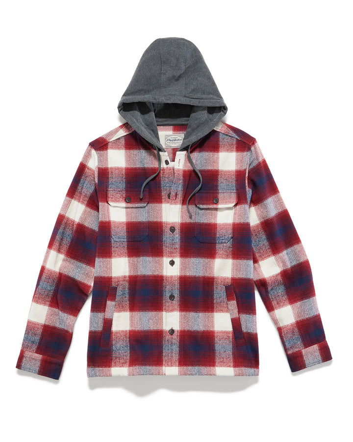 EASTCHESTER HERRINGBONE HOODED SHIRT JACKET