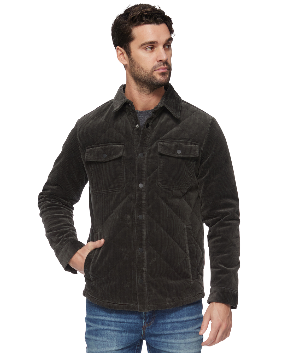 WILBUR FLANNEL-LINED QUILTED CORDUROY JACKET
