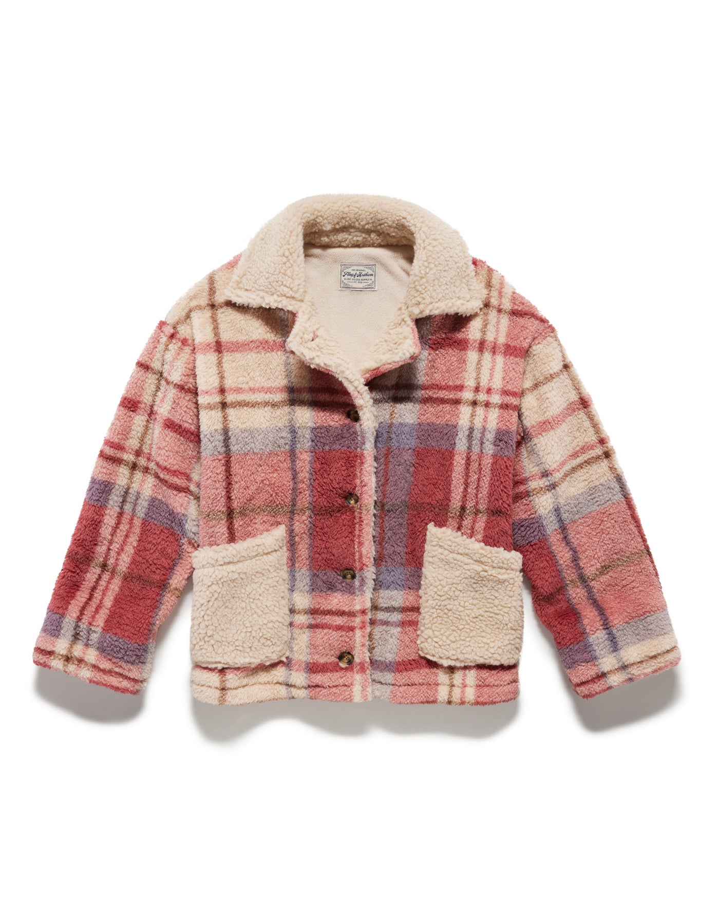 OAKLYN PLAID SHERPA SHIRT JACKET