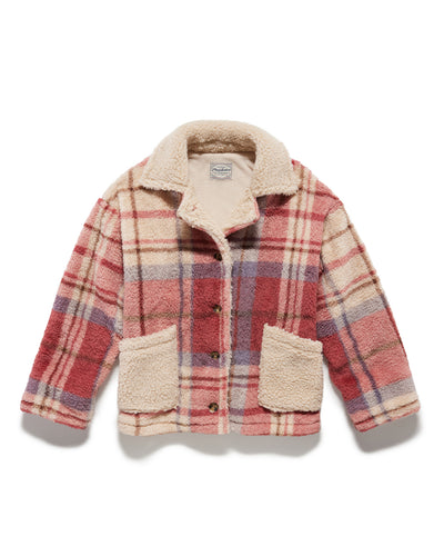 OAKLYN PLAID SHERPA SHIRT JACKET