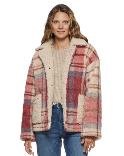 OAKLYN PLAID SHERPA SHIRT JACKET