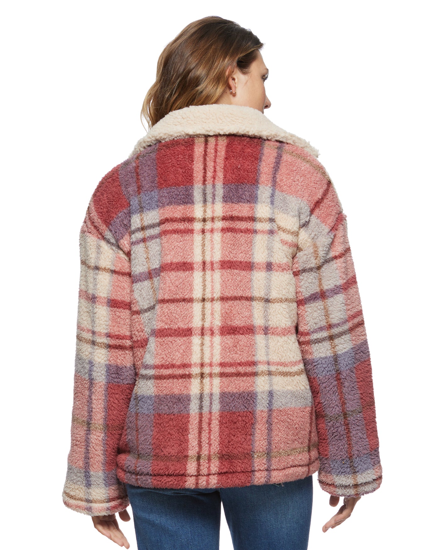 OAKLYN PLAID SHERPA SHIRT JACKET