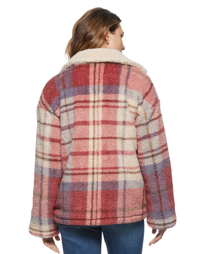 OAKLYN PLAID SHERPA SHIRT JACKET