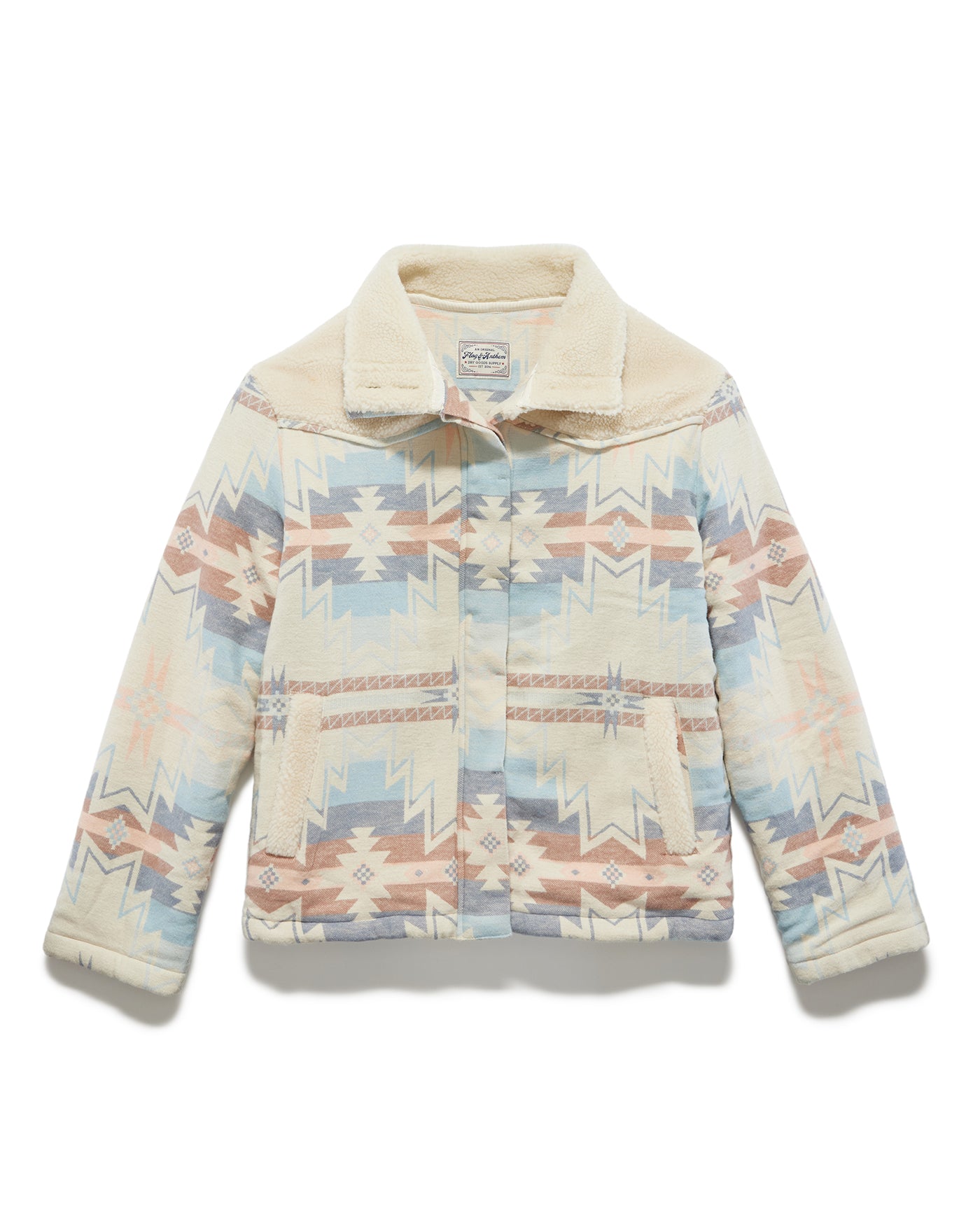 FALLON SOUTHWESTERN PRINT SHERPA-LINED SHIRT JACKET