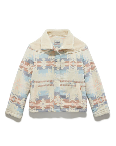FALLON SOUTHWESTERN PRINT SHERPA-LINED SHIRT JACKET