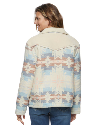 FALLON SOUTHWESTERN PRINT SHERPA-LINED SHIRT JACKET