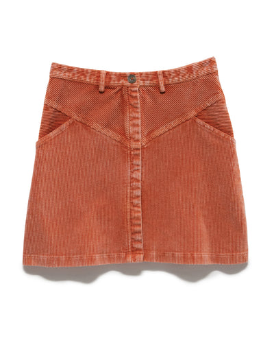 CAYCE BUTTON-FRONT CORDUROY MINI SKIRT