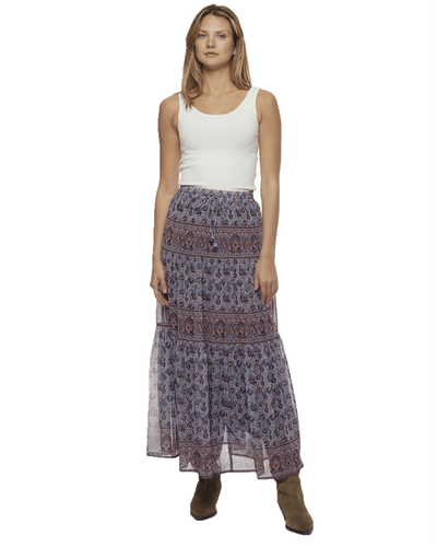 HOLLINS FLORAL PRINT DRAWSTRING MAXI SKIRT