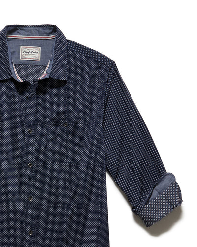 WOODWORTH DOT PRINT POPLIN SHIRT