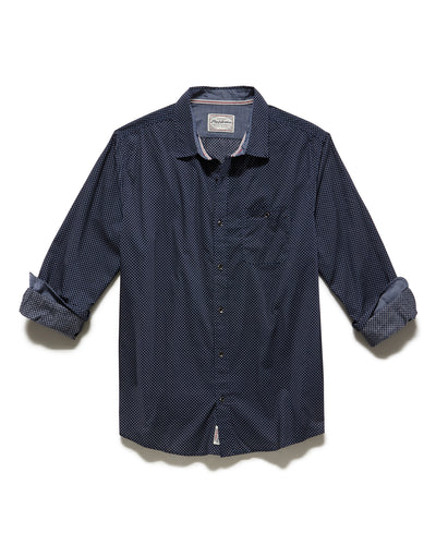 WOODWORTH DOT PRINT POPLIN SHIRT