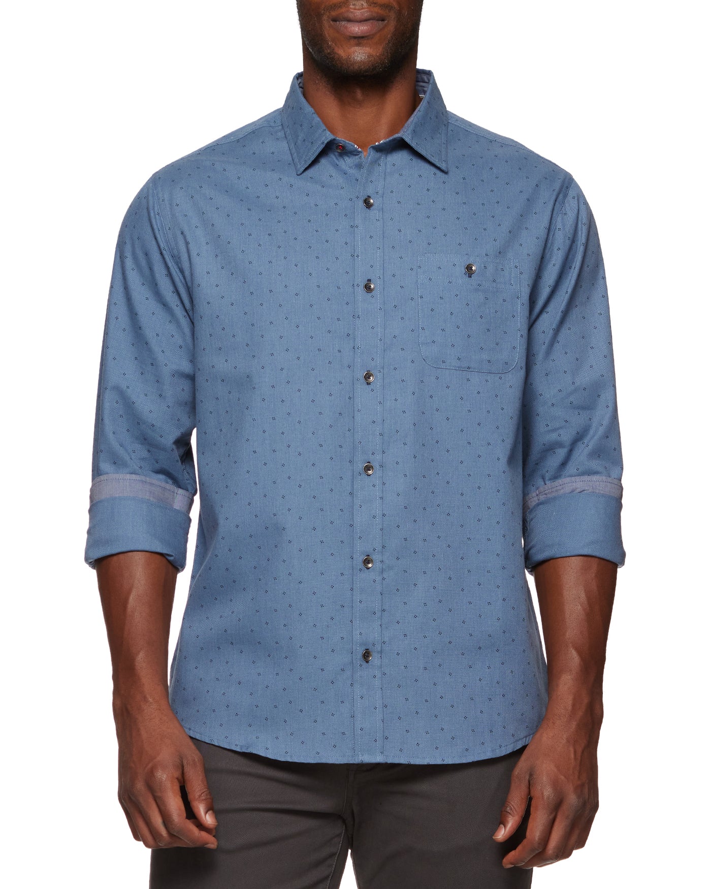 PIKEVILLE DOT PRINT CHAMBRAY SHIRT