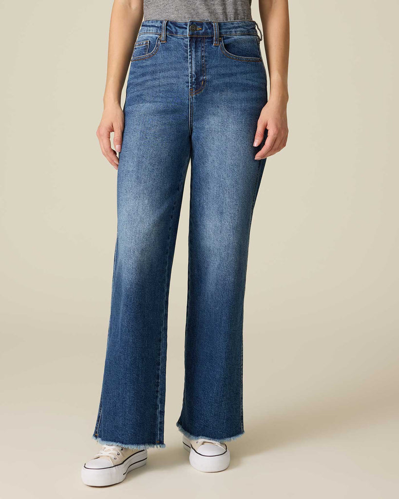 【INCHANT ME】[unisex] 472 black blue wide denim pants INCHANT ME】[unisex] 472 black blue wide denim pants