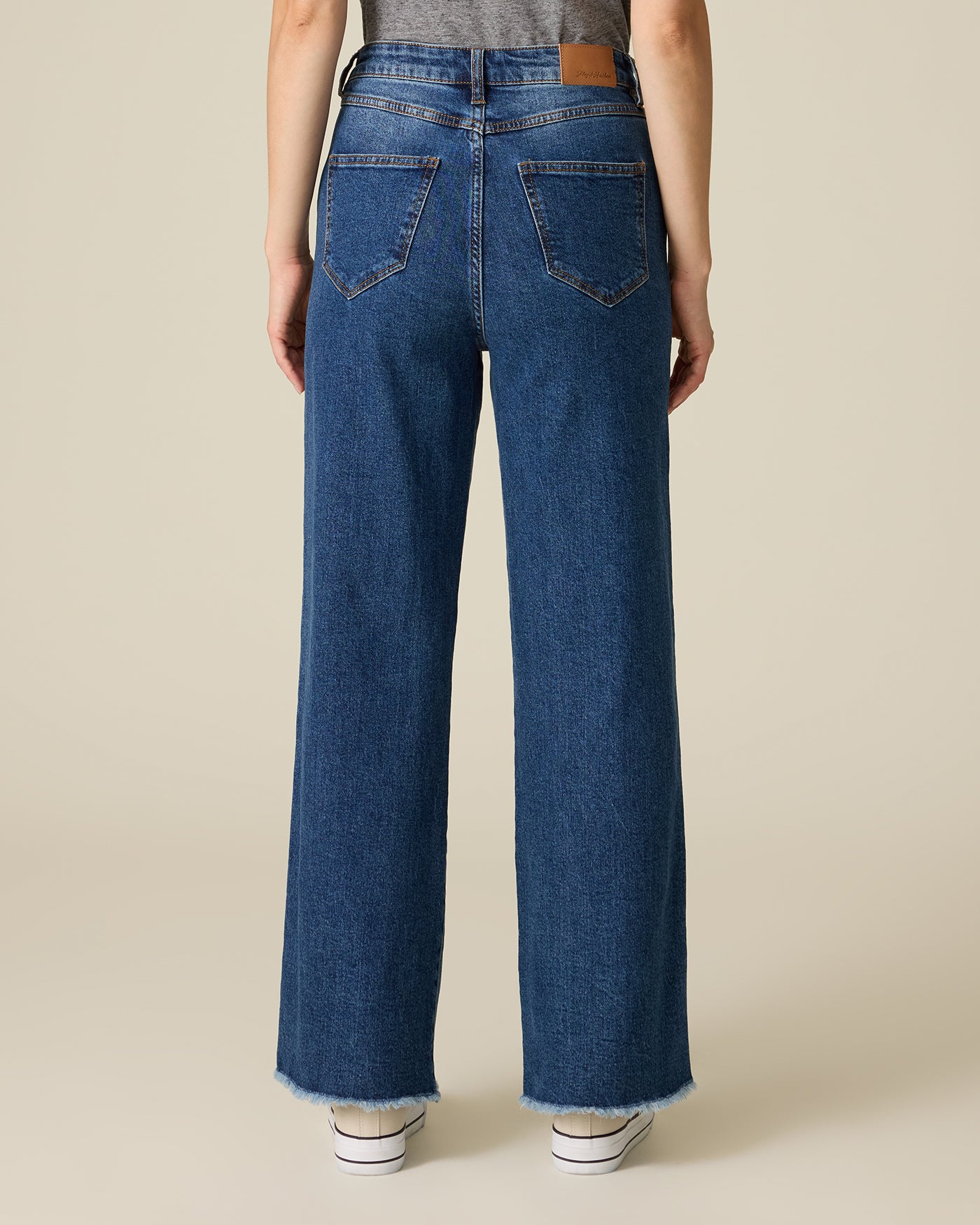 【HI FI FNK】Tory Blue Wide Denim Straight Wide-Leg Jean: Women's Designer Bottoms | Tory Burch