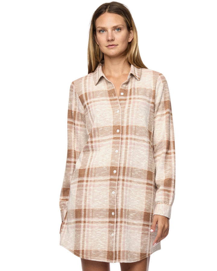 HERO STRETCH FLANNEL MINI DRESS