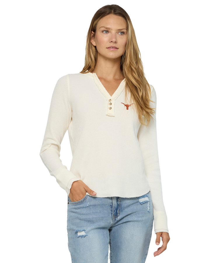 TEXAS REARDAN WAFFLE KNIT HENLEY
