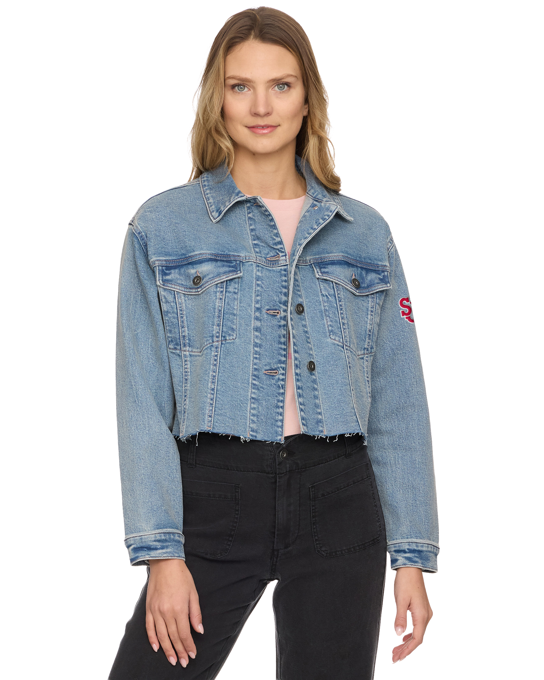 ジャケット・アウター theredthread Ssweat jacket cropped skirt ST. JOHN'S SIDNEY CROPPED DENIM JACKET – Flag & Anthem