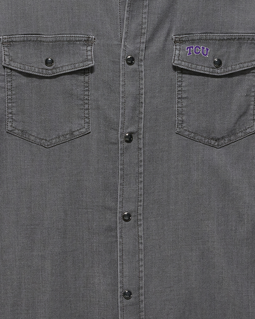 TCU SACRAMENTO STRETCH CHAMBRAY WESTERN SHIRT