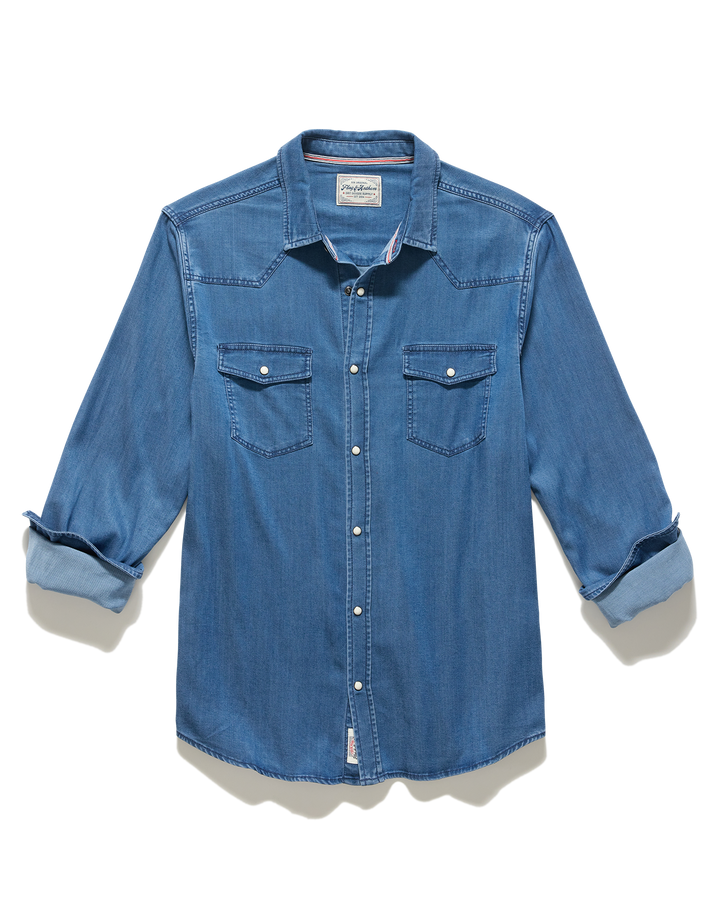 SACRAMENTO STRETCH CHAMBRAY WESTERN SHIRT