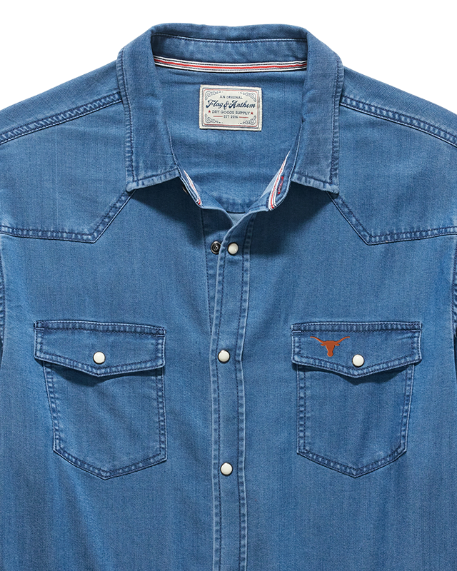 TEXAS SACRAMENTO STRETCH CHAMBRAY WESTERN SHIRT