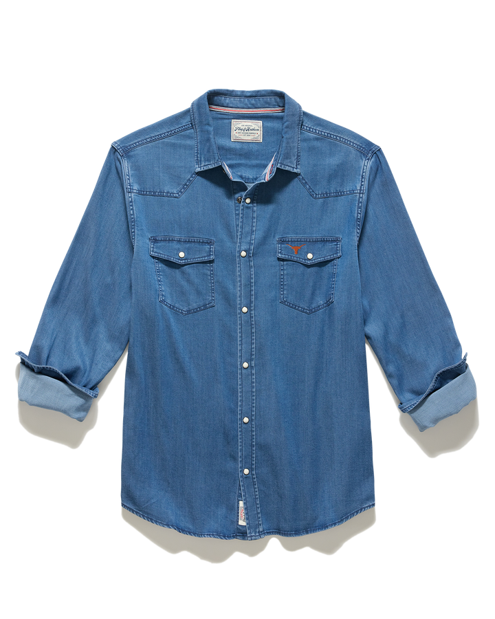 TEXAS SACRAMENTO STRETCH CHAMBRAY WESTERN SHIRT