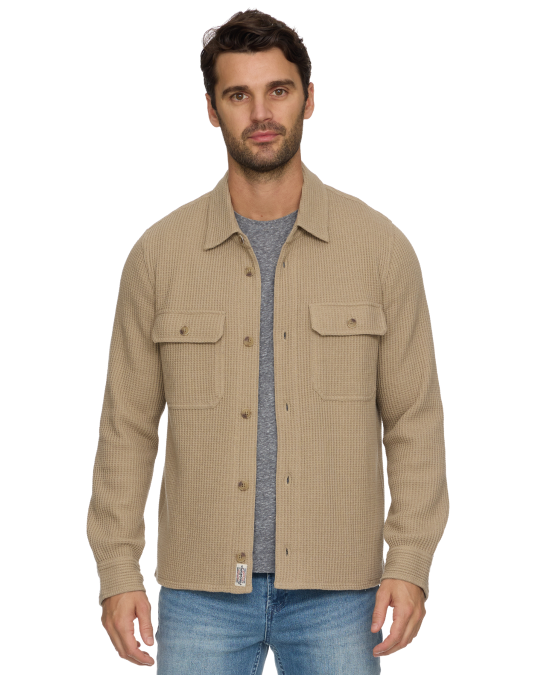 ELMORE WAFFLE-KNIT SHIRT JACKET