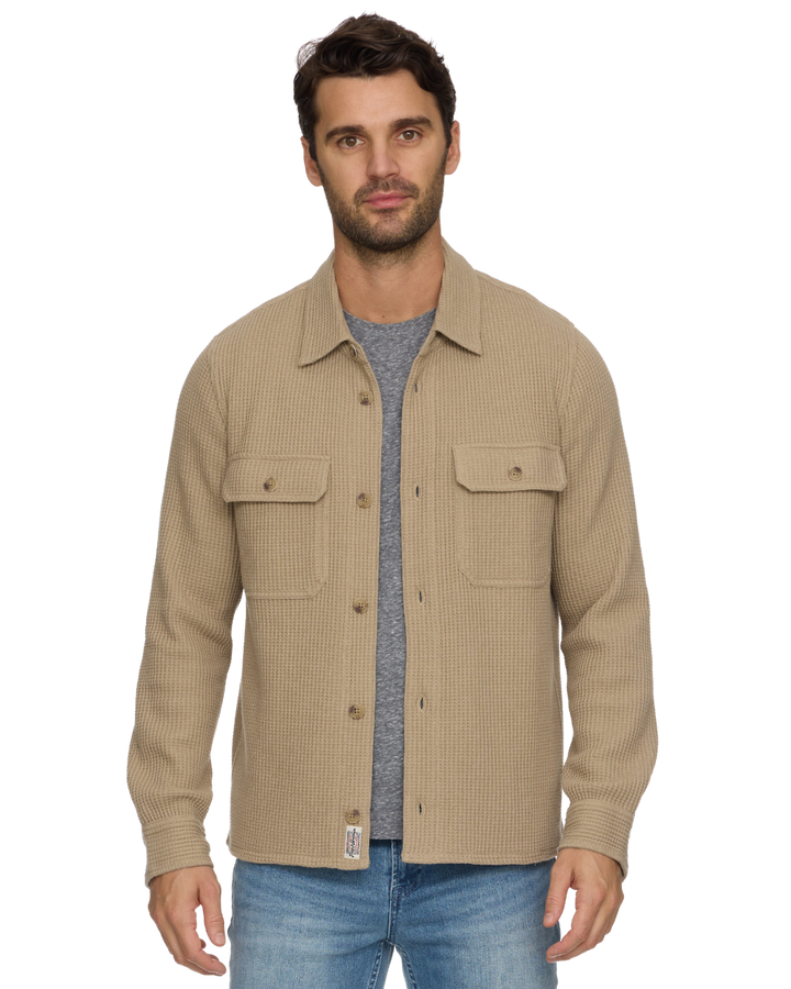 ELMORE WAFFLE-KNIT SHIRT JACKET