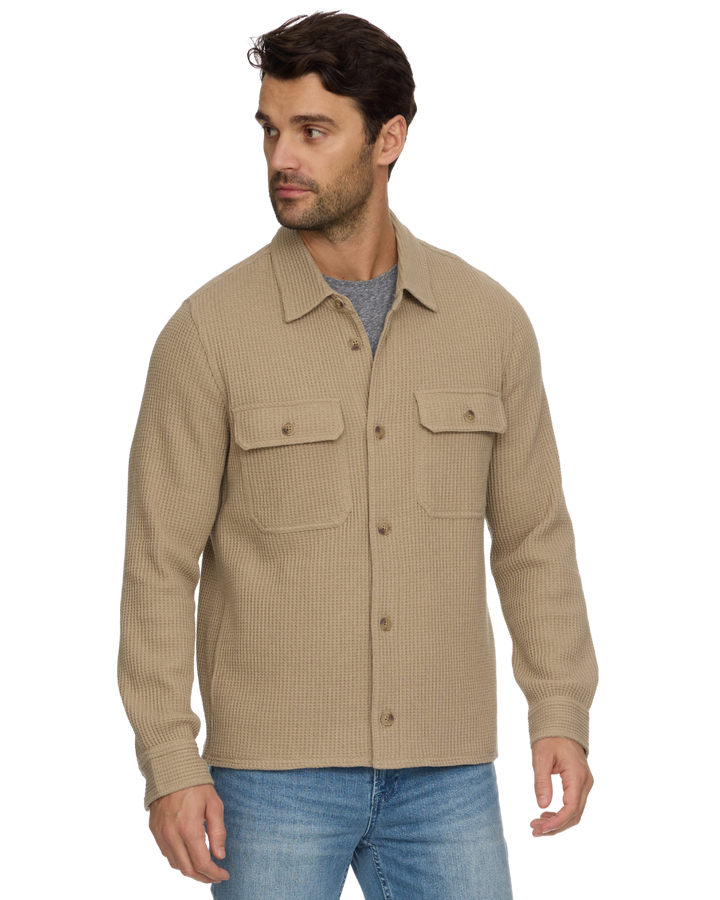 ELMORE WAFFLE-KNIT SHIRT JACKET