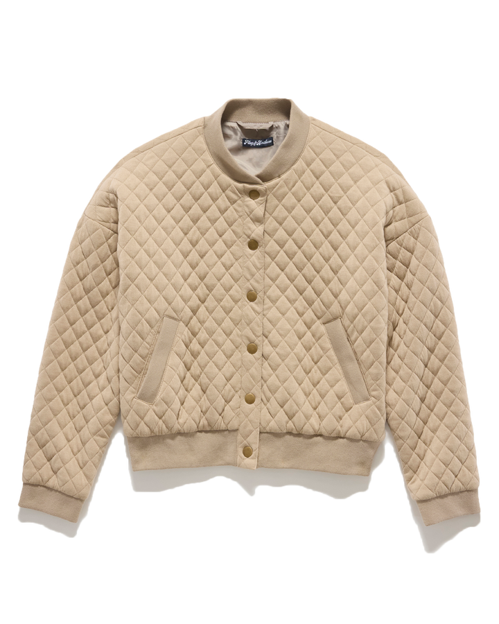 HALLIE QUILTED KNIT BOMBER JACKET