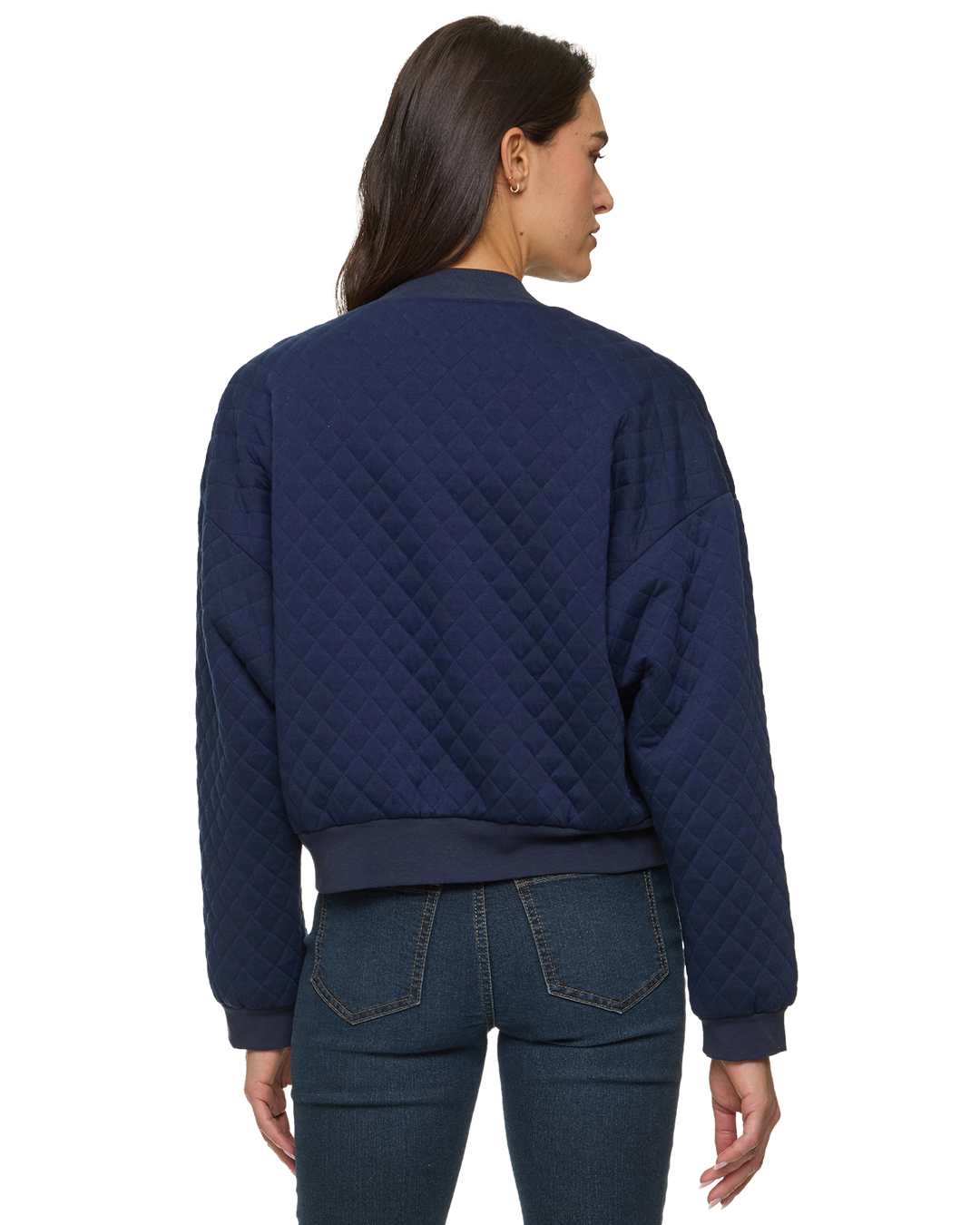 HALLIE QUILTED KNIT BOMBER JACKET