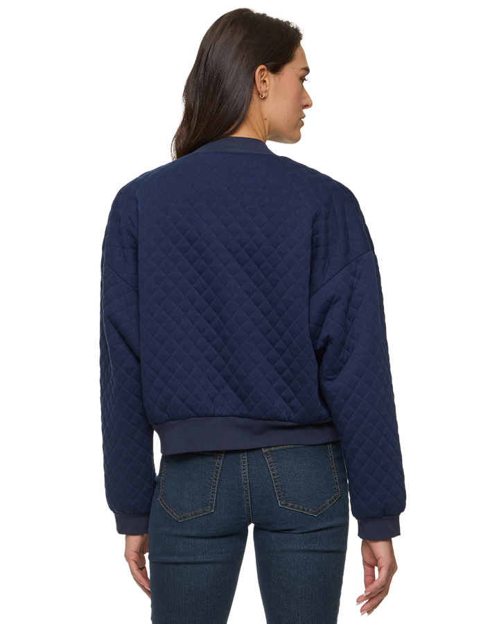 HALLIE QUILTED KNIT BOMBER JACKET