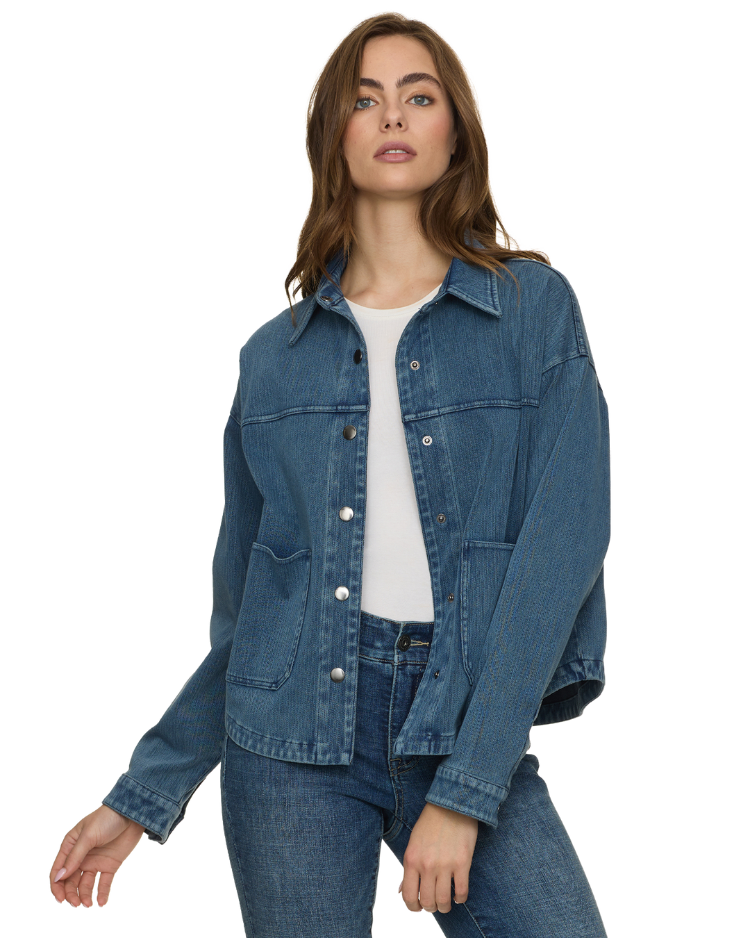 ROSLYN STRETCH DENIM SHIRT JACKET