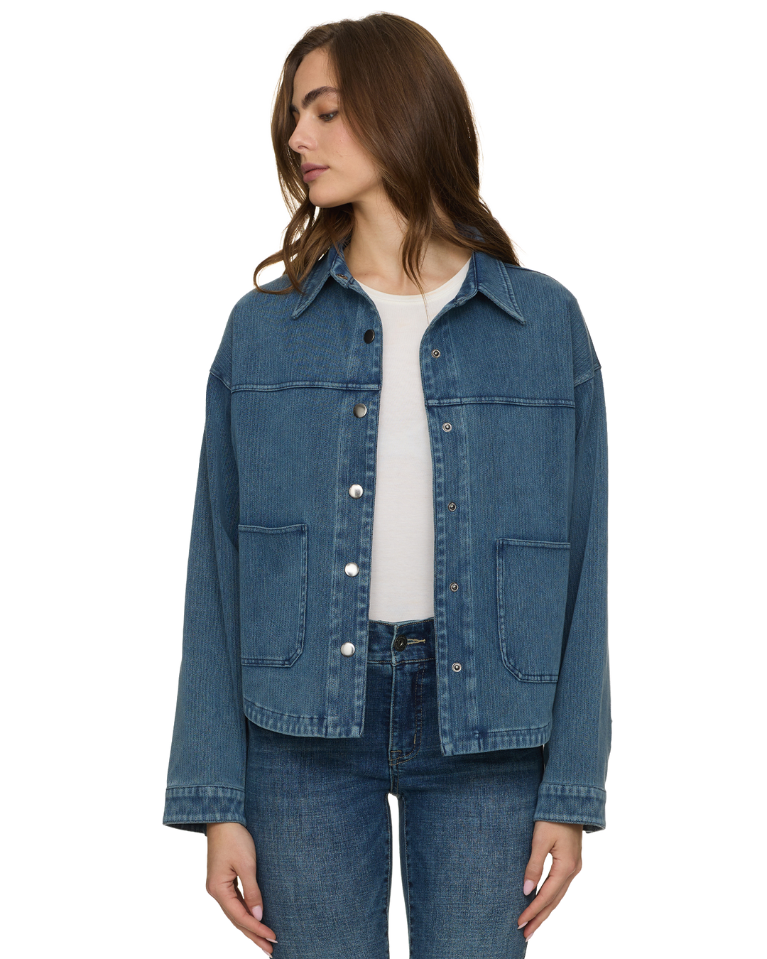ROSLYN STRETCH DENIM SHIRT JACKET