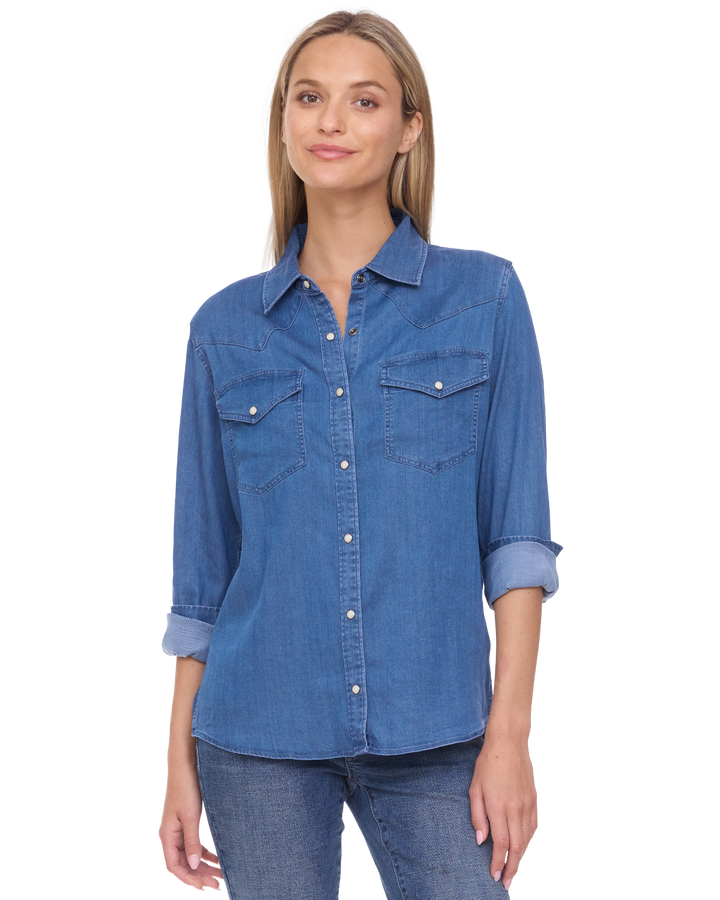 MAGNOLIA WESTERN STRETCH CHAMBRAY SHIRT