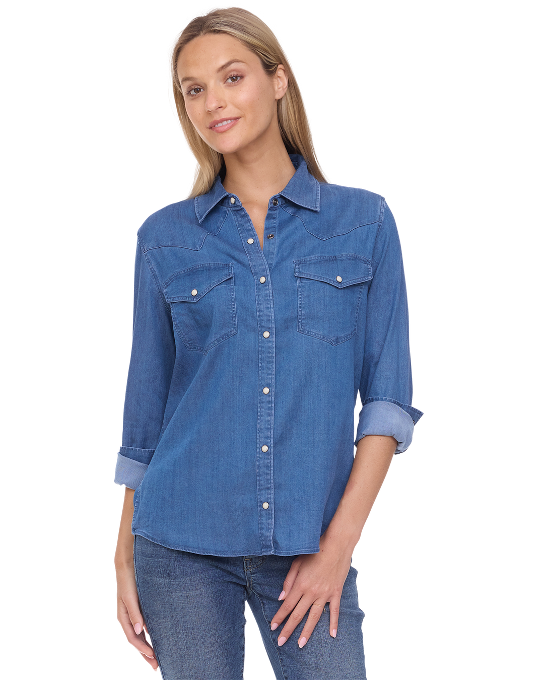 MAGNOLIA WESTERN STRETCH CHAMBRAY SHIRT