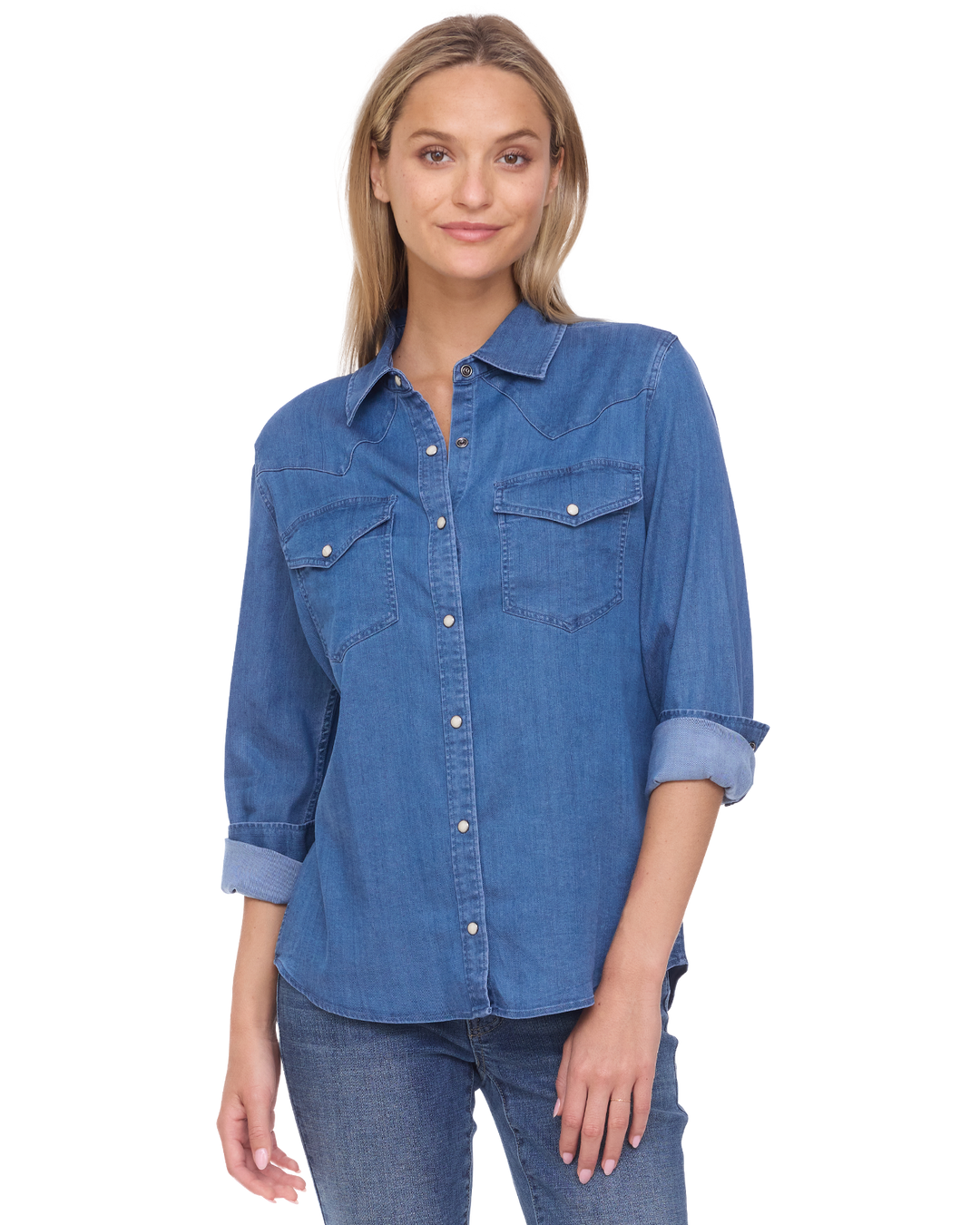 MAGNOLIA WESTERN STRETCH CHAMBRAY SHIRT