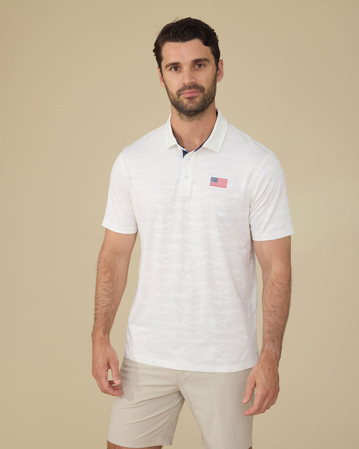 ARCADIA FLAG CAMO PERFORMANCE POLO