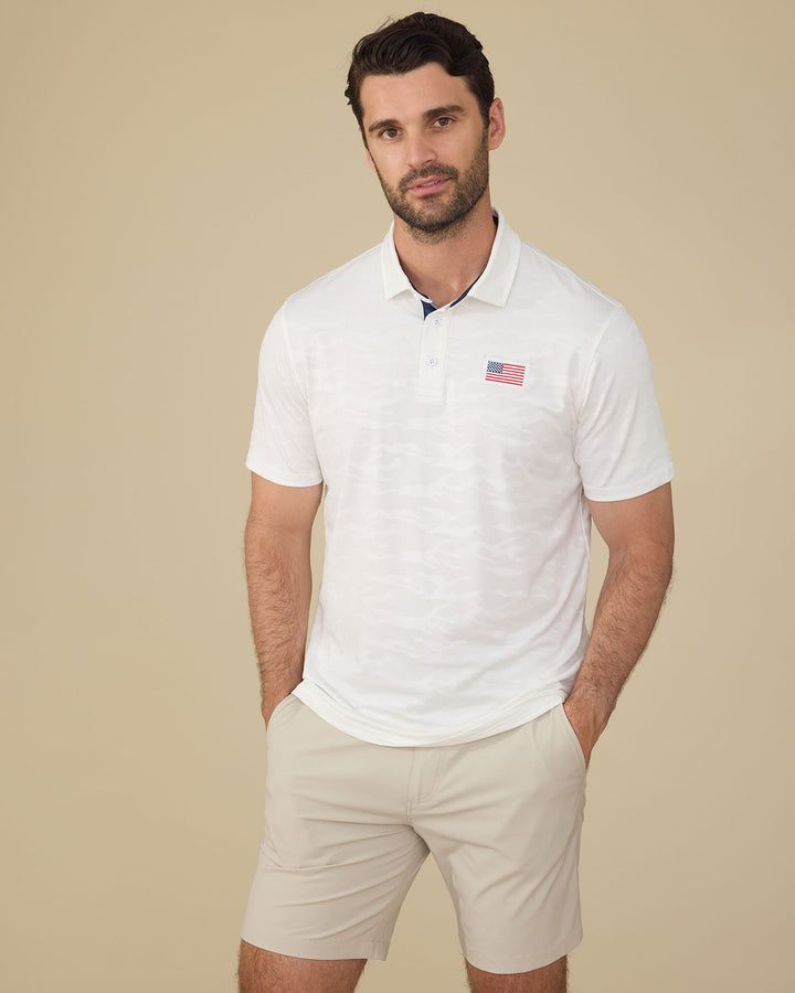 ARCADIA FLAG CAMO PERFORMANCE POLO