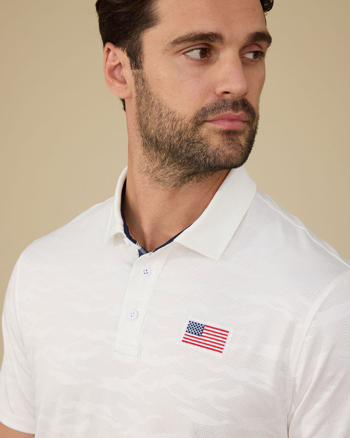 ARCADIA FLAG CAMO PERFORMANCE POLO