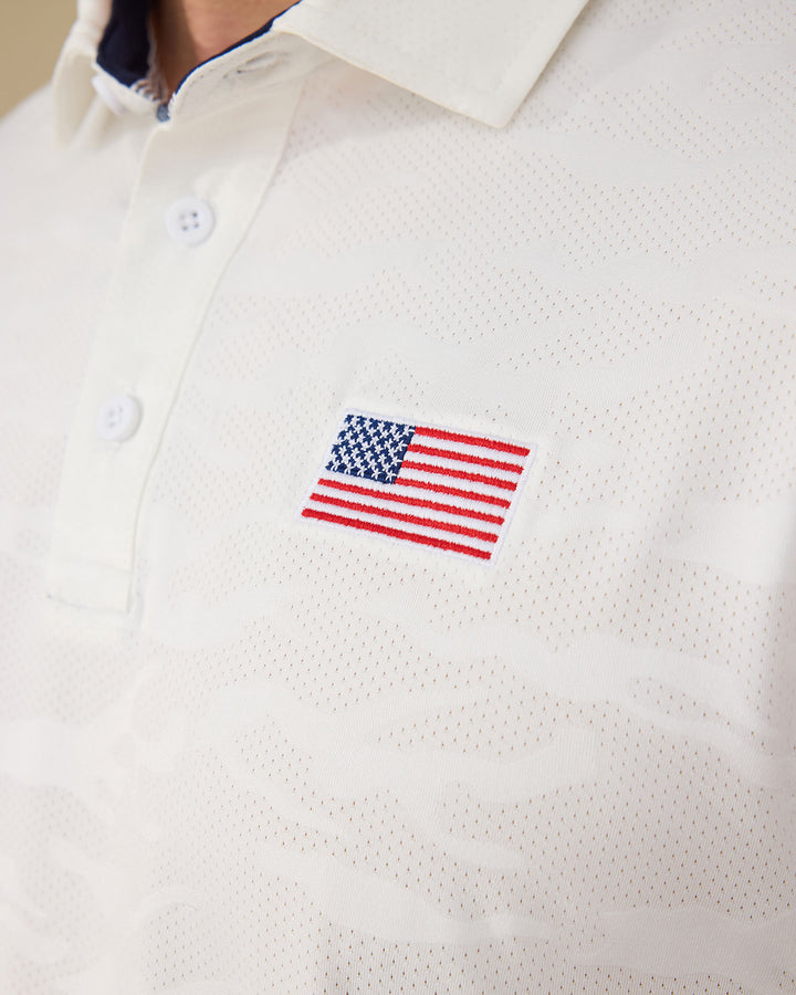 ARCADIA FLAG CAMO PERFORMANCE POLO