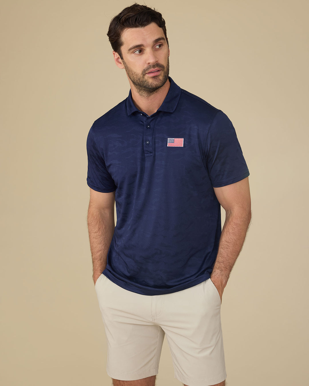ARCADIA FLAG CAMO PERFORMANCE POLO